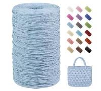 Uiopa Rafia para Tejer Crochet, 460g/700m Hilo de Rafia Natural, Hilo Crochet de Papel para Bolsos, Sombreros, Cestas, Decoración, Manualidades