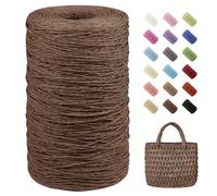 Uiopa Rafia para Tejer Crochet, 460g/700m Hilo de Rafia Natural, Hilo Crochet de Papel para Bolsos, Sombreros, Cestas, Decoración, Manualidades