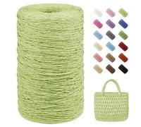 Uiopa Rafia para Tejer Crochet, 460g/700m Hilo de Rafia Natural, Hilo Crochet de Papel para Bolsos, Sombreros, Cestas, Decoración, Manualidades