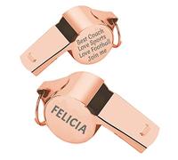 Uiopa Silbato Personalizado, Silbato de Acero Inoxidable con Grabado, Plata/Oro/Oro Rosa Silbato Personalizado para Árbitro, Entrenador, Profesor, Entusiasta de Deportes, Cordón Incluido