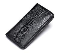 UIOPPOI Cartera de Cuero PU Impermeable para Hombre, Tarjetero multifunción de Gran Capacidad, Tarjetero de Moda Retro, Cartera de Viaje 19.5X10.5X2CM B