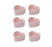 UIOPPOI Ramekins de cerámica en Forma de corazón, Aptos para Horno, Ramekins de Crema brulée, Cuencos para Hornear de Porcelana para Pastel de Postre soufflé 9x4cm B