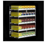 UioQrintan Expositor Comercial para Cigarrillos - Vitrina de Pared acrílica Transparente con pulsadores automáticos, Ideal para Tiendas de conveniencia y comercios minoristas, 5 Niveles, 6 columnas