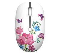 Uiosmuph M101 Ratón Inalámbrico, Silencioso Wireless Mouse, 2.4GRatón Ergonómico para Portátil, portátil/PC/portátil/Ordenador/Macbook (Butterfly)