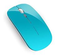 Uiosmuph Q5 Ratón Inalámbrico Recargable, 2.4G 1600DPI Silencioso,Azul