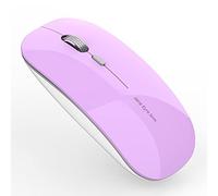 Uiosmuph Q5 Ratón Inalámbrico Recargable, 2.4G 1600DPI Silencioso,Purple