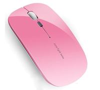 Uiosmuph Q5 Ratón Inalámbrico Recargable 2.4G 1600DPI Silencioso,Rosa