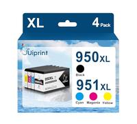 Uiprint 950XL 951XL Cartuchos de Tinta Compatible para HP 950 951 XL para HP Officejet Pro 8100 8610 8600 8615 8620 8630 8640 8660 8625 251dw 276dw(1 Negro,1 Cian,1 Magenta,1 Amarillo)