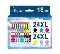 Uiprint Cartuchos de tinta compatibles con Epson 24XL para impresora Expression Photo XP-970 XP-55 XP-950 XP-860 XP-960 XP-750 XP-760 XP-760 XP-850 (paquete de 18)