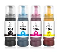 Uiprint Tinta 104 multipack compatible para la impresora Epson ET-2710 ET-2711 ET-2712 ET-2714 ET-2715 ET-2720 ET-2721 ET-2726 ET-2810 ET-2815 ET-2820 ET-28211 ET-28. 25 ET-2826 ET-4700 ET-4800