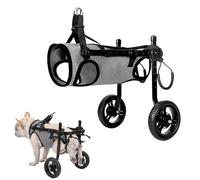 UIQELYS Silla de ruedas para perros pequeños para patas traseras, silla de ruedas para perros grises, peso ligero, carrito con patas traseras para discapacitados, carrito de silla de ruedas ajustable