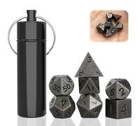 Uirheurd 7 Piezas Dados Set, Mini Dados DND Metal Dados, Dados de de rol con Estuche de Dados Llavero, Poliédricos DND Dice Set para Dragones y Mazmorras DND RPG MTG Dados Juego de Mesa Regalos