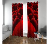 UIRINGART Arte Abstracto Cortinas Opacas para Dormitorio salón Estampado con patrón geométrico Rojo Profundo Habitación Que oscurece Cortinas bloqueando la luz 2 Paneles B107xH180cm