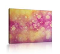 UIRINGART Arte mural abstracto de lienzo Bokeh círculos rosa amarillos imágenes de estilo moderno impresiones de obras de arte grandes carteles pintando para decoración del salón 65x100cm