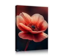 UIRINGART Arte pared en lienzo flor roja Elegancia floral Cuadros Impresiones arte Pósters Pintura Naturaleza Botánica para sala estar Dormitorio decor del hogar Marco interior 85x120cm