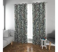 UIRINGART Cortina Opaca de Estilo Rural para Dormitorio Patrón de Hojas de Sauce botánico Oscurecimiento de la habitación Cortinas de Ventana para Sala de Estar 2 Paneles B140xH260cm