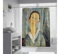 UIRINGART Cortinas de Ducha únicas W150xL180cm Elegante Woman Retrato decoración de baño poliéster Impermeable Resistente al Moho Lavable a máquina y Secado rápido