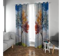 UIRINGART Cortinas Opacas Estilo Fantasy All Seasons Cortinas abstractas con Estampado Colorido de árbol para Cortinas reducidas de energía para Dormitorio Cocina 2 Paneles B140xH245cm