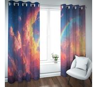 UIRINGART Cortinas Opacas para el Cielo Vibrante para Dormitorio Nubes ardientes y patrón de Degradado arcoíris Cortinas térmicas aisladas para el salón 2 Paneles B117xH137cm