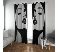 UIRINGART Cortinas Opacas Pop Art Patrón Moderno de Rostro Femenino Cortinas térmicas para Ventanas de Ojal aisladas para el salón Dormitorio 2 Paneles B107xH180cm