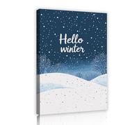 UIRINGART Hola paisaje nevado de invierno Arte mural de maravillas Imágenes de País de las Maravillas Impresiones de obras Pósters acogedores de Navidad Mural de pintura para decorar el baño 65x100cm