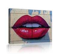 UIRINGART Labios rojos grafiti lienzo arte mural imágenes urbanas modernas grabados de arte carteles grandes de estilo callejero para el salón dormitorio decoración del hogar 40x60cm