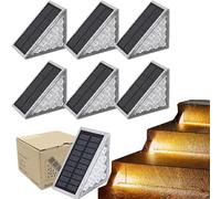 UIRPK Curb Appeal Lights,Instant Curb Appeal Solar Lights Auto On Off, Curb Appeal Lighting, Triangle Solar Step Lights, Ip67 Waterproof Outdoor Solar Sensor Lights For Steps (6PCS)