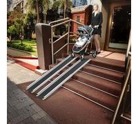 UISEBRT 2 x Rampa telescópica para silla de ruedas, rampa de aluminio para silla de ruedas, rampa de acceso ajustable telescópica, capacidad de carga para escalera hasta 300 kg (121-183-213cm)
