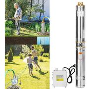 UISEBRT Bomba para pozos profundos de acero inoxidable, 0,75 kW/1 hp hasta 4.000 l/h, caudal, bomba sumergible de 750 W, compatible con arena