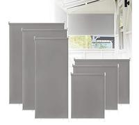 UISEBRT Estor enrollable para exteriores, toldo vertical, estore de oscurecimiento, protección solar para balcón, exterior, protección UV, 140 x 240 cm, gris
