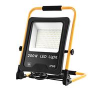UISEBRT Foco de Trabajo LED 200W 16000LM, Luz Portátil, Proyector Impermeable IP66 Para Taller, Obra, Garaje, Exteriores, Luz Blanca Fría