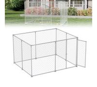 UISEBRT Gallinero de 250 x 200 x 150 cm, jaula para gallineros, de tubos galvanizados, cercado con puerta con cerradura, para pollos, conejos, aves de corral, animales pequeños