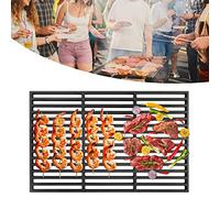 UISEBRT Grill Parrilla Hierro Fundido 42 x 28 cm Esmaltada Cuadrada Rectangular Barbacoa BBQ asado Gas leña carbón para Picnic, viajes, patio o camping en el jardín