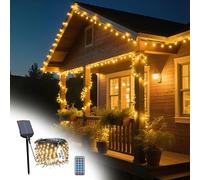 UISEBRT Guirnalda de luces solares para Exteriores - 50m 500 Leds Navidad luz blanca cálida Luces Solares Resistentes a la Intemperie con 8 modos y temporizador para Navidad Pascua
