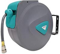 UISEBRT Manguera de aire comprimido de 20 m, enrollador de manguera, enrollador automático de manguera con acoplamiento rápido, soporte para manguera de pared, color gris