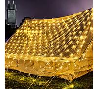 UISEBRT Red de Luces LED Cadena de Luces 6 x 2 m, Lámpara decorativa de interior y exterior para Navidad, Halloween, Jardín, Bodas, con 8 modos de luz (6 x 2 m, Blanco cálido)