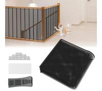 UISEBRT Red de protección para escaleras, barandilla, poliéster, 450 x 91 cm, red de protección para escaleras, red de seguridad para niños, barandilla de escalera, valla de malla, protección