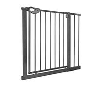 UISEBRT Rejilla de protección para Puertas sin taladrar, Rejilla de protección para escaleras para niños, 85 - 95 cm de Ancho, con Cierre automático para bebé, Rejilla de protección de Metal, Negro