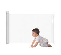UISEBRT Rejilla protectora para puerta enrollable para escaleras, extensible, 0-180 cm, para bebés y mascotas, color blanco