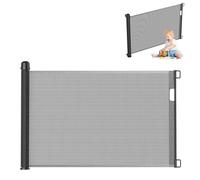 UISEBRT Rejilla protectora para puerta extensible 0-180 cm, para bebés y animales de peletera, color negro