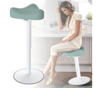 UISEBRT Taburete ergonómico, altura regulable 57-82 cm, taburete de pie antideslizante, para salón, dormitorio, oficina, verde
