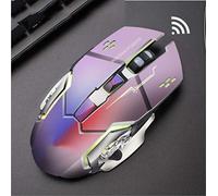 uitheshy Cargador inalámbrico Mute Glow Gaming Mouse Notebook Gris Metal versión silenciosa