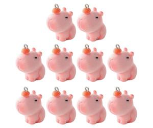 [Uitndvyte] 10 dijes de animales con textura de resina, adorable colgante de animales, suministros para hacer joyas, adecuados para aretes y llaveros