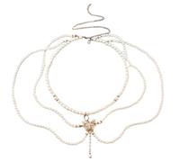 [Uitndvyte] Accesorios de cuerpo retro para jugar con personajes, cadena de cintura multicapa y cadena de cintura única en forma de mariposa para los amantes de la moda