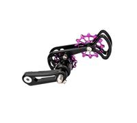 Uitndvyte Cadena tensora de cadena de bicicleta de montaña de una sola velocidad de aleación de aluminio, cadena de rodillos, polea, accesorios de ciclismo, cadena de desviador, fácil instalación