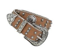 Uitndvyte Cinturón punk de piel sintética para mujer con detalles de metal metálico, 4 colores elegantes para uso diario y ocasiones especiales, cintura punk de poliuretano suave