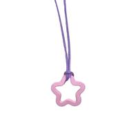 Uitndvyte - Collar con colgante de flor de acrílico, cadena de clavícula, colorido, dulce y fresco, decoración de joyería para mujeres y niñas
