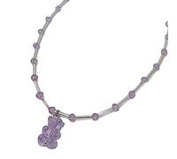 [Uitndvyte] Collar con colgante de oso dulce, collar de moda, gargantilla, adorable, encanto, estético, cuello, joyería, para mujeres y niñas