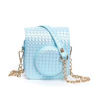 Uitndvyte Funda de piel sintética para cámara Mini12 Instants con correas ajustables para el hombro y bolsillo, Blue