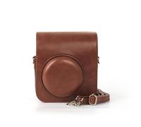 Uitndvyte Funda de piel sintética para cámara Mini12 Instants con correas ajustables para el hombro y bolsillo, Brown